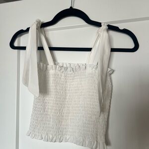 White Smocked Women's Top